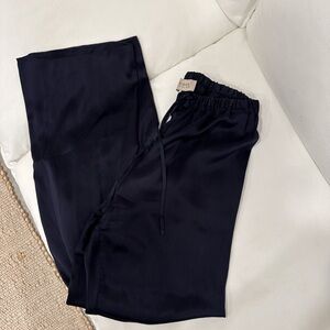Navy blue Dissh 100% silk  Drawstring Pants
